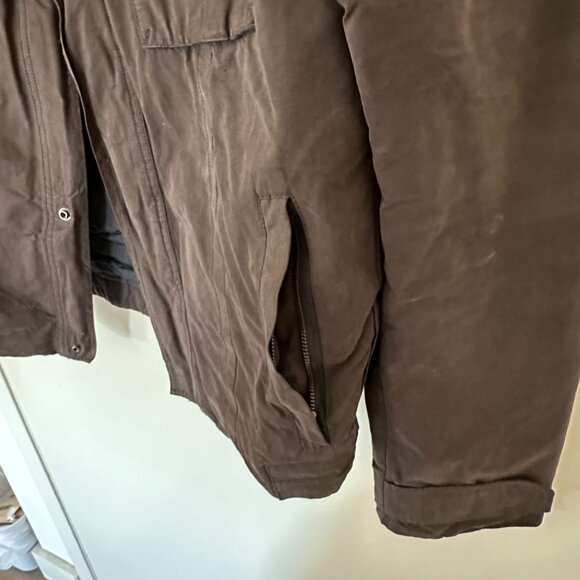 DKNY Black Brown Men's Jacket with hidden hood - Size M - Picture 6 of 9